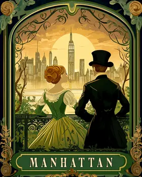 Vintage New York - NYC Manhattan Wall Art Prints – 8″x10″ Artwork for 11″x14″ Frame