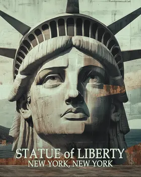 Statue of Liberty Face - NYC Manhattan Wall Art Prints – 8″x10″ Artwork for 11″x14″ Frame