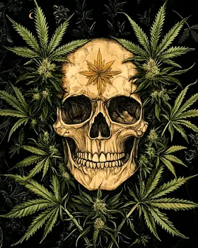 Pot Head Marijuana Wall Art Prints – 8″x10″ Artwork for 11″x14″ Frame