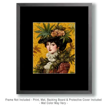 Mary Jane Marijuana Wall Art Prints – 8″x10″ Artwork for 11″x14″ Frame