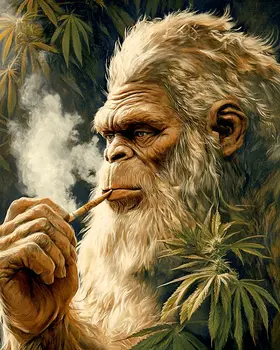 Bigfoot Stoned Marijuana Wall Art Prints – 8″x10″ Artwork for 11″x14″ Frame