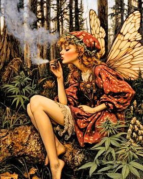 Marijuana Fairy Wall Art Prints – 8″x10″ Artwork for 11″x14″ Frame