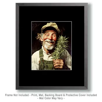 Just Call Me Happy Marijuana Wall Art Prints – 8″x10″ Artwork for 11″x14″ Frame