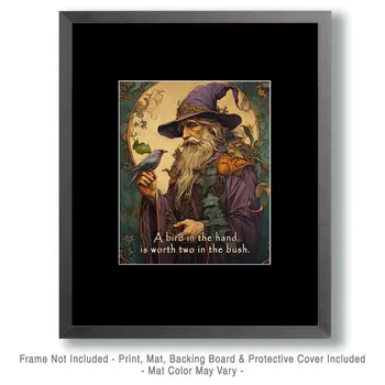Bird in Hand - Wizard Logic Wall Art Prints – 8″x10″ Artwork for 11″x14″ Frame