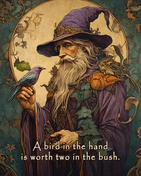 Bird in Hand - Wizard Logic Wall Art Prints – 8″x10″ Artwork for 11″x14″ Frame
