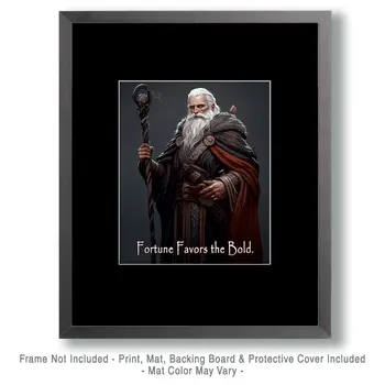 Fortunes Favors the Bold - Wizard Logic Wall Art Prints – 8″x10″ Artwork for 11″x14″ Frame