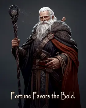 Fortunes Favors the Bold - Wizard Logic Wall Art Prints – 8″x10″ Artwork for 11″x14″ Frame