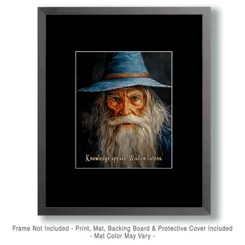 Knowledge Speaks - Wizard Logic Wall Art Prints – 8″x10″ Artwork for 11″x14″ Frame