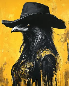 Raven Lady - Anthropomorphic Wall Art Prints – 8″x10″ Artwork for 11″x14″ Frame