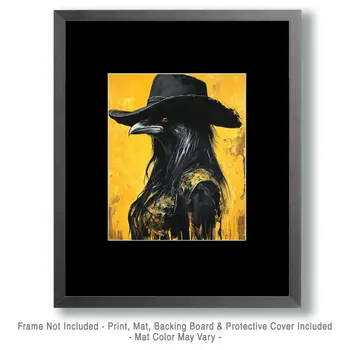 Raven Lady - Anthropomorphic Wall Art Prints – 8″x10″ Artwork for 11″x14″ Frame