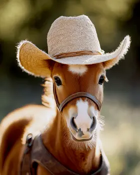 Cowgirl Horse - Anthropomorphic Wall Art Prints – 8″x10″ Artwork for 11″x14″ Frame