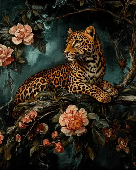 Vintage Jaguar - Animal Still Life Wall Art Prints – 8″x10″ Artwork for 11″x14″ Frame