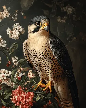 Vintage Peregrine Falcon - Animal Still Life Wall Art Prints – 8″x10″ Artwork for 11″x14″ Frame