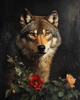 Vintage Wolf - Animal Still Life Wall Art Prints – 8″x10″ Artwork for 11″x14″ Frame