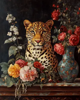 Jaguar Portrait - Animal Still Life Wall Art Prints – 8″x10″ Artwork for 11″x14″ Frame