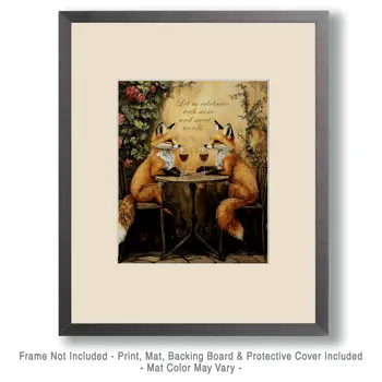 Let Us Celebrate - Fox Animal Memes – 8″x10″ Artwork in 11″x14″ Mat