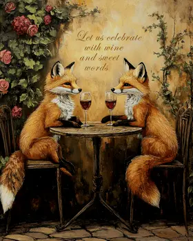 Let Us Celebrate - Fox Animal Memes – 8″x10″ Artwork in 11″x14″ Mat