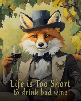 Life is Too Short - Fox Animal Memes – 8″x10″ Artwork in 11″x14″ Mat