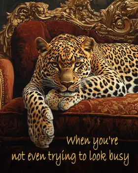 Not Even Trying - Leopard Animal Memes – 8″x10″ Artwork in 11″x14″ Mat