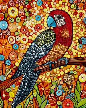 Parrot - Australian Wildlife Wall Art Prints – 8″x10″ Artwork for 11″x14″ Frame