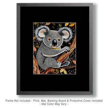 Koala Bear - Australian Wildlife Wall Art Prints – 8″x10″ Artwork for 11″x14″ Frame