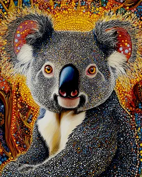 Koala Bear Portrait - Australian Wildlife Wall Art Prints – 8″x10″ Artwork for 11″x14″ Frame