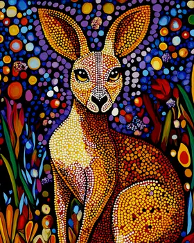 Kangaroo - Australian Wildlife Wall Art Prints – 8″x10″ Artwork for 11″x14″ Frame