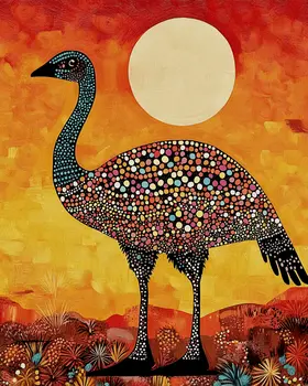 Emu - Australian Wildlife Wall Art Prints – 8″x10″ Artwork for 11″x14″ Frame