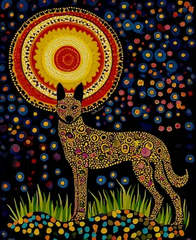 Dingo at Night - Australian Wildlife Wall Art Prints – 8″x10″ Artwork for 11″x14″ Frame