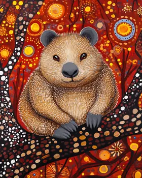 Wombat - Australian Wildlife Wall Art Prints – 8″x10″ Artwork for 11″x14″ Frame