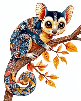 Minimalist Sugar Glider - Australian Wildlife Wall Art Prints – 8″x10″ Artwork for 11″x14″ Frame