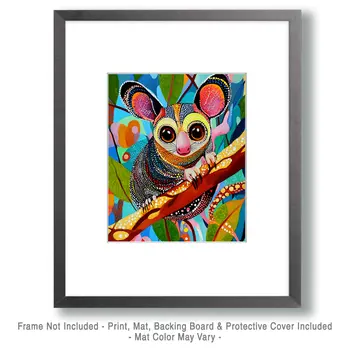 Sugar Glider - Australian Wildlife Wall Art Prints – 8″x10″ Artwork for 11″x14″ Frame