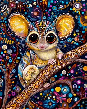 Happy Sugar Glider - Australian Wildlife Wall Art Prints – 8″x10″ Artwork for 11″x14″ Frame
