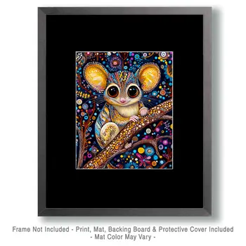 Happy Sugar Glider - Australian Wildlife Wall Art Prints – 8″x10″ Artwork for 11″x14″ Frame