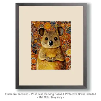 Quokka - Australian Wildlife Wall Art Prints – 8″x10″ Artwork for 11″x14″ Frame
