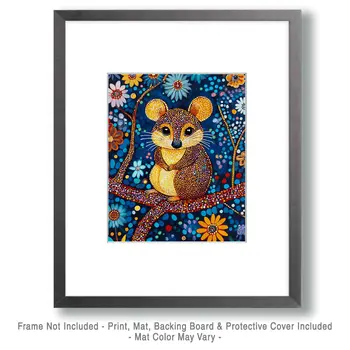 Happy Quokka - Australian Wildlife Wall Art Prints – 8″x10″ Artwork for 11″x14″ Frame