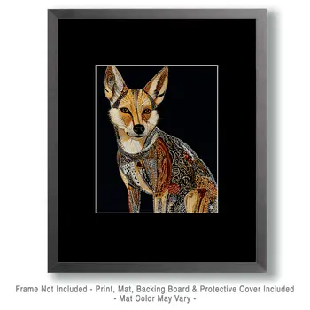 Young Dingo - Australian Wildlife Wall Art Prints – 8″x10″ Artwork for 11″x14″ Frame