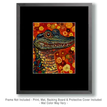 Alligator - Australian Wildlife Wall Art Prints – 8″x10″ Artwork for 11″x14″ Frame