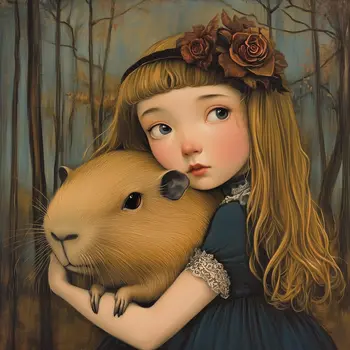 Please Don't Take My Capybara Away!: Big Eyes, Low Brow, High Brow Art Wall Prints 8"x10" for 11" x 14" Frames