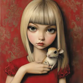 The Deep Love for a Gerbil: Big Eyes, Low Brow, High Brow Art Wall Prints 8"x10" for 11" x 14" Frames