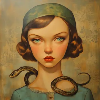 Snake Eyes: Big Eyes Low Brow, High Brow Art Wall Art Prints - 8"x10" Art Print for 11"x14" Frame