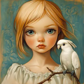 My Cockatoo Understands Me: Big Eyes, Low Brow, High Brow Art Wall Prints 8"x10" for 11" x 14" Frames