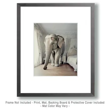 The Elephant in the Bedroom - Bedroom Art Prints – 8″x10″ Artwork in 11″x14″ Mat