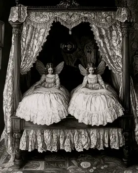 Two Victorian Fairies - Bedroom Art Prints – 8″x10″ Artwork in 11″x14″ Mat