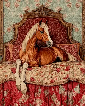 Colt in Bed - Bedroom Art Prints – 8″x10″ Artwork in 11″x14″ Mat