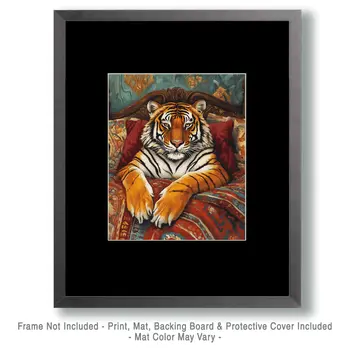 Sleeping Tiger - Bedroom Art Prints – 8″x10″ Artwork in 11″x14″ Mat