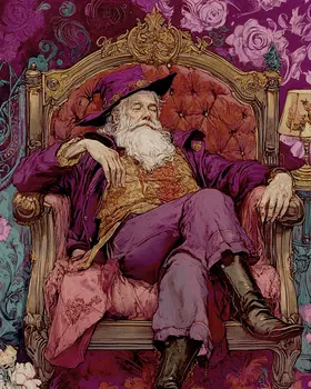 Pompous Gentleman Sleeping on Lounge Chair - Bedroom Art Prints – 8″x10″ Artwork in 11″x14″ Mat