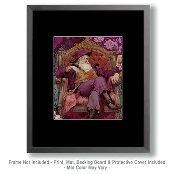 Pompous Gentleman Sleeping on Lounge Chair - Bedroom Art Prints – 8″x10″ Artwork in 11″x14″ Mat