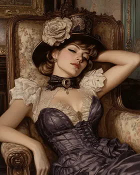 Saloon Girl #1 - Bedroom Art Prints – 8″x10″ Artwork in 11″x14″ Mat