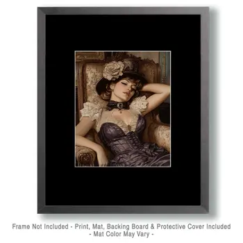 Saloon Girl #1 - Bedroom Art Prints – 8″x10″ Artwork in 11″x14″ Mat